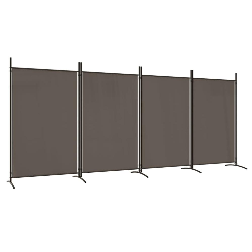 4-Panel Room Divider Anthracite 136.2"x70.9" Fabric. Picture 1