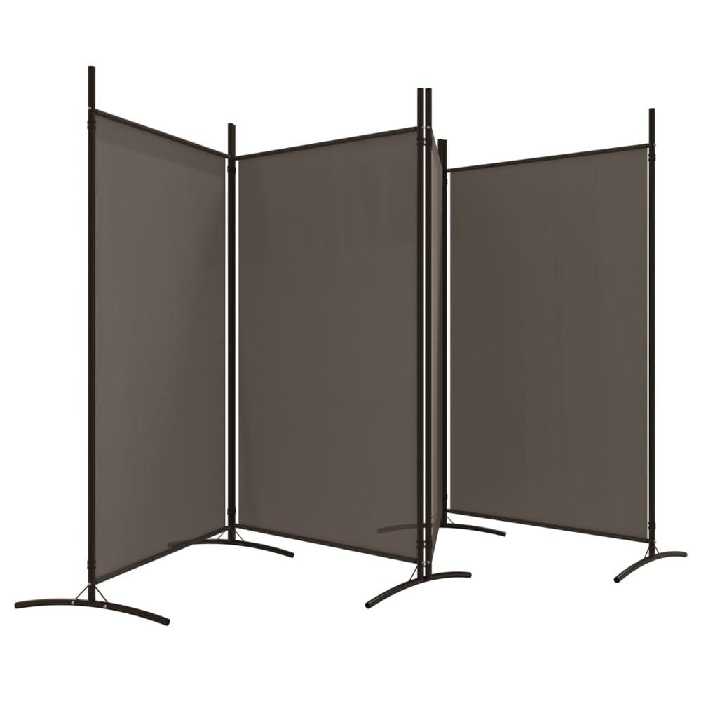 4-Panel Room Divider Anthracite 136.2"x70.9" Fabric. Picture 3
