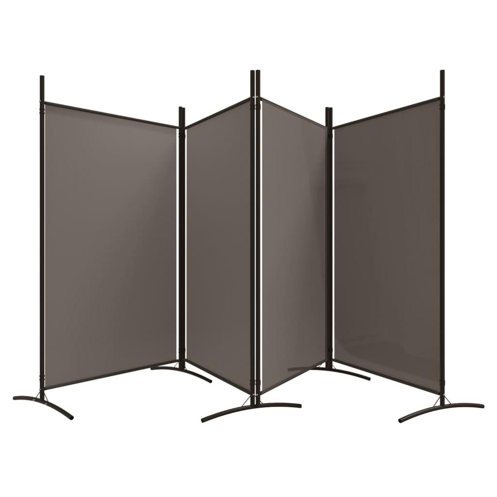 4-Panel Room Divider Anthracite 136.2"x70.9" Fabric. Picture 4