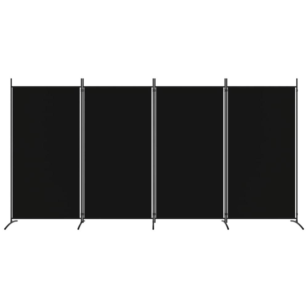 4-Panel Room Divider Black 136.2"x70.9" Fabric. Picture 2