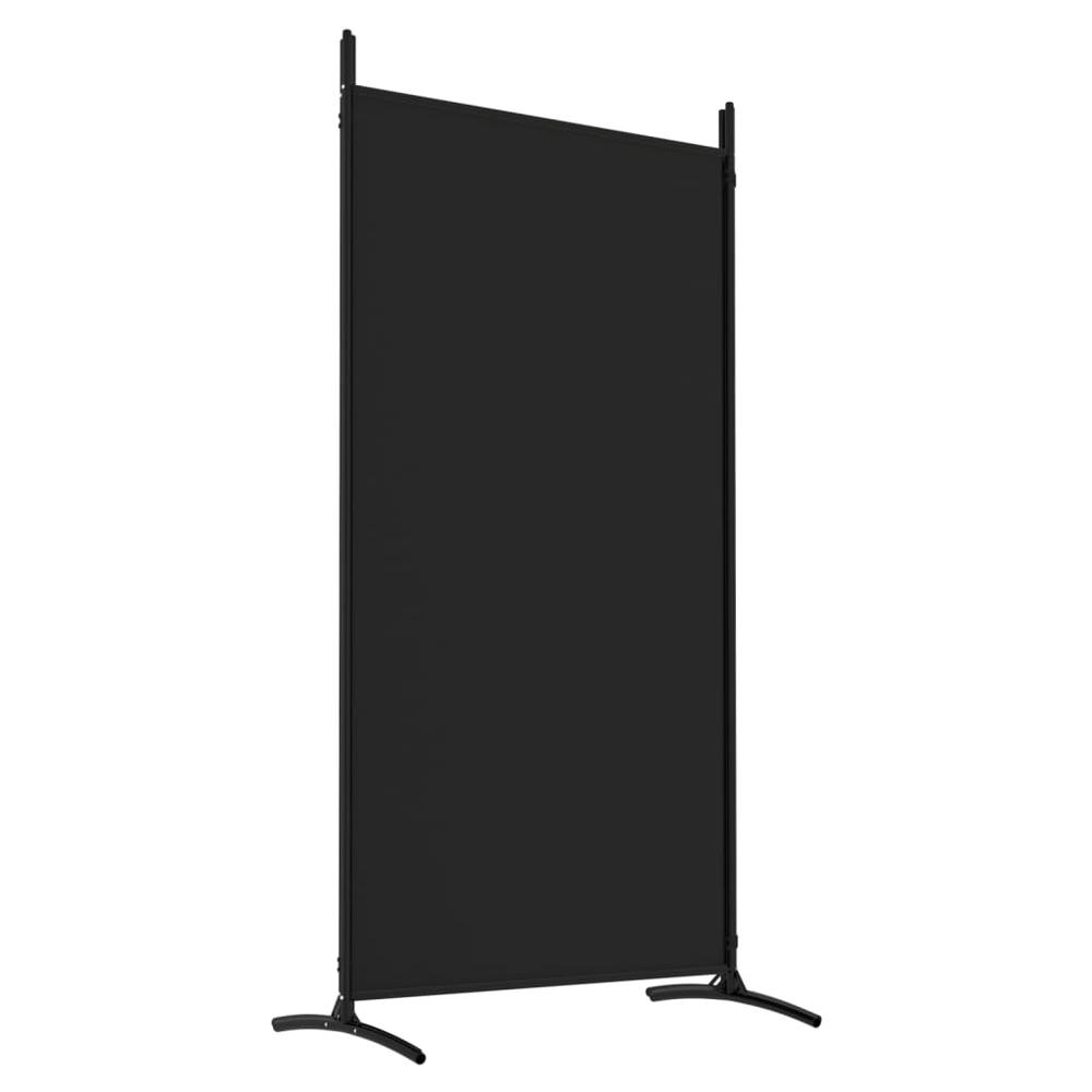 4-Panel Room Divider Black 136.2"x70.9" Fabric. Picture 5