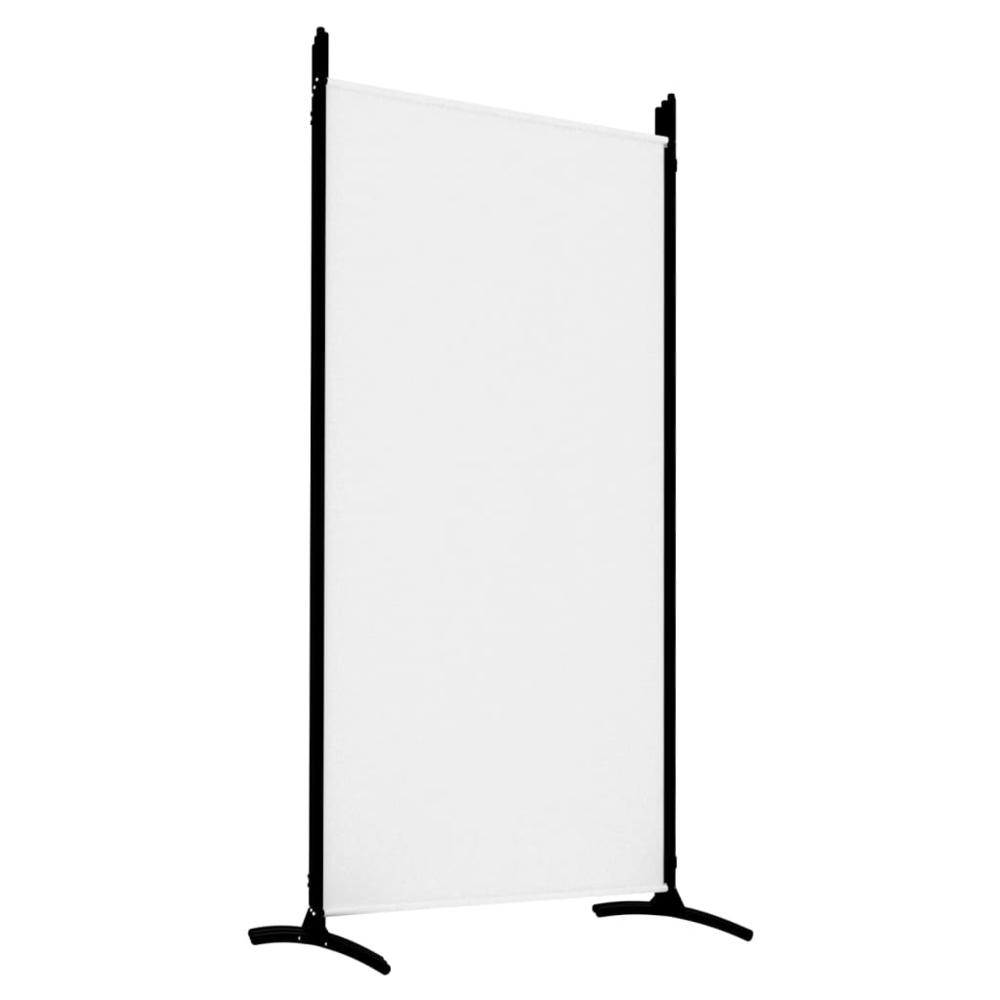 5-Panel Room Divider White 170.5"x70.9" Fabric. Picture 5