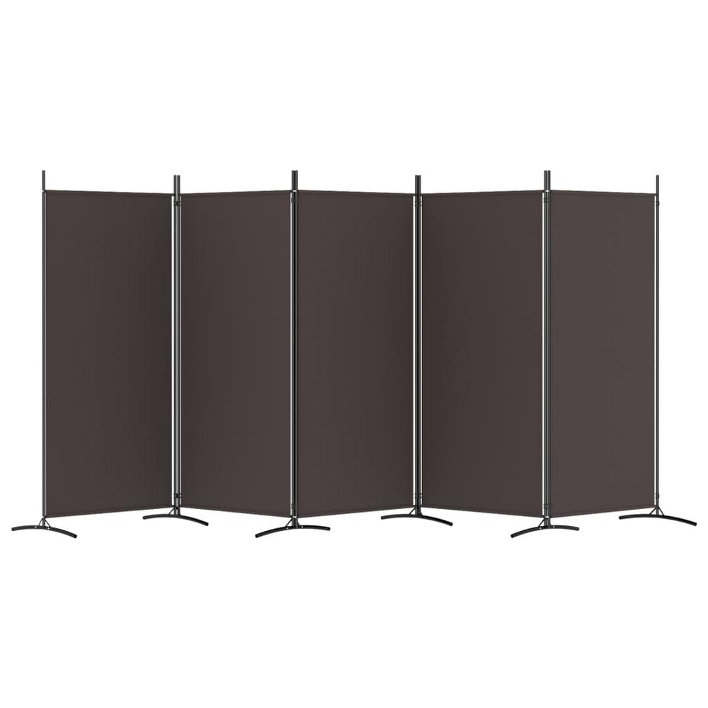 5-Panel Room Divider Brown 170.5"x70.9" Fabric. Picture 3