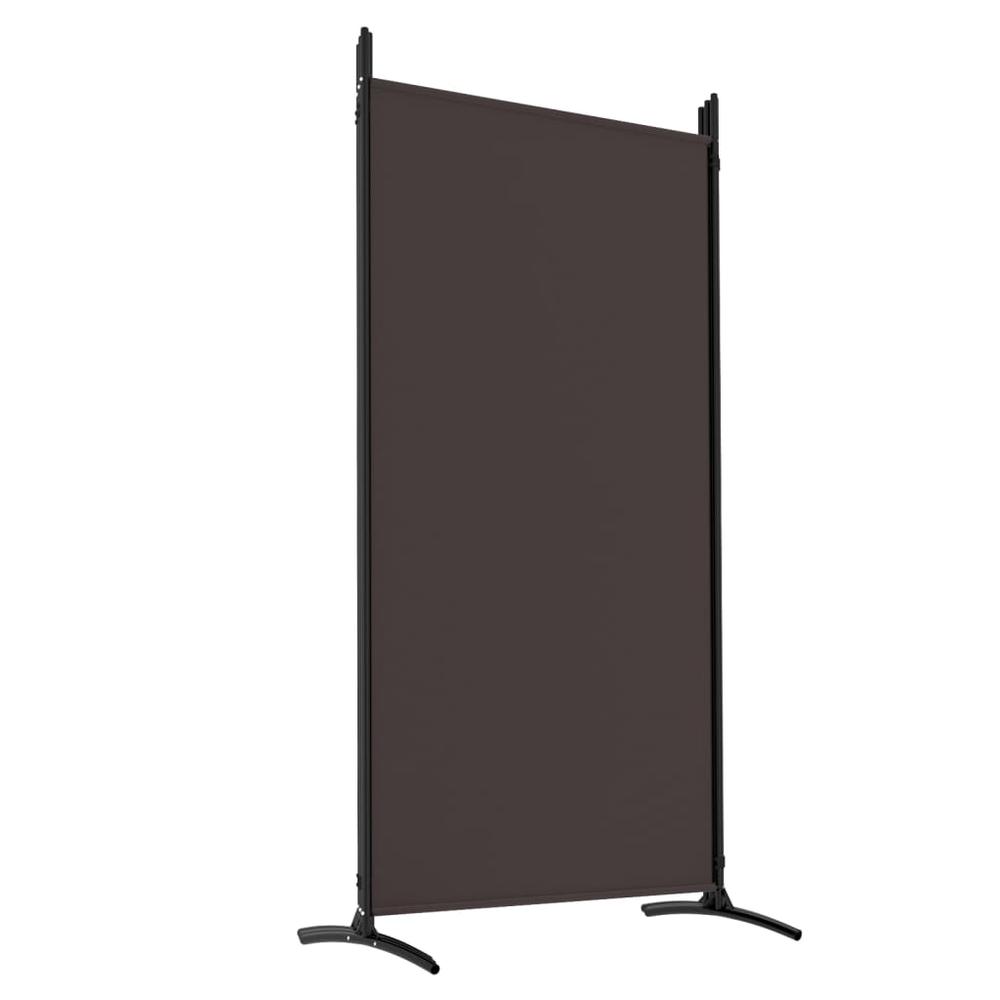 5-Panel Room Divider Brown 170.5"x70.9" Fabric. Picture 5
