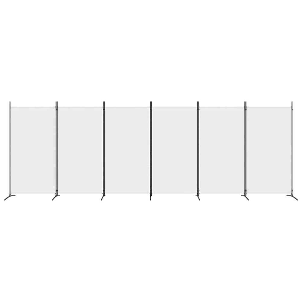6-Panel Room Divider White 204.7"x70.9" Fabric. Picture 2