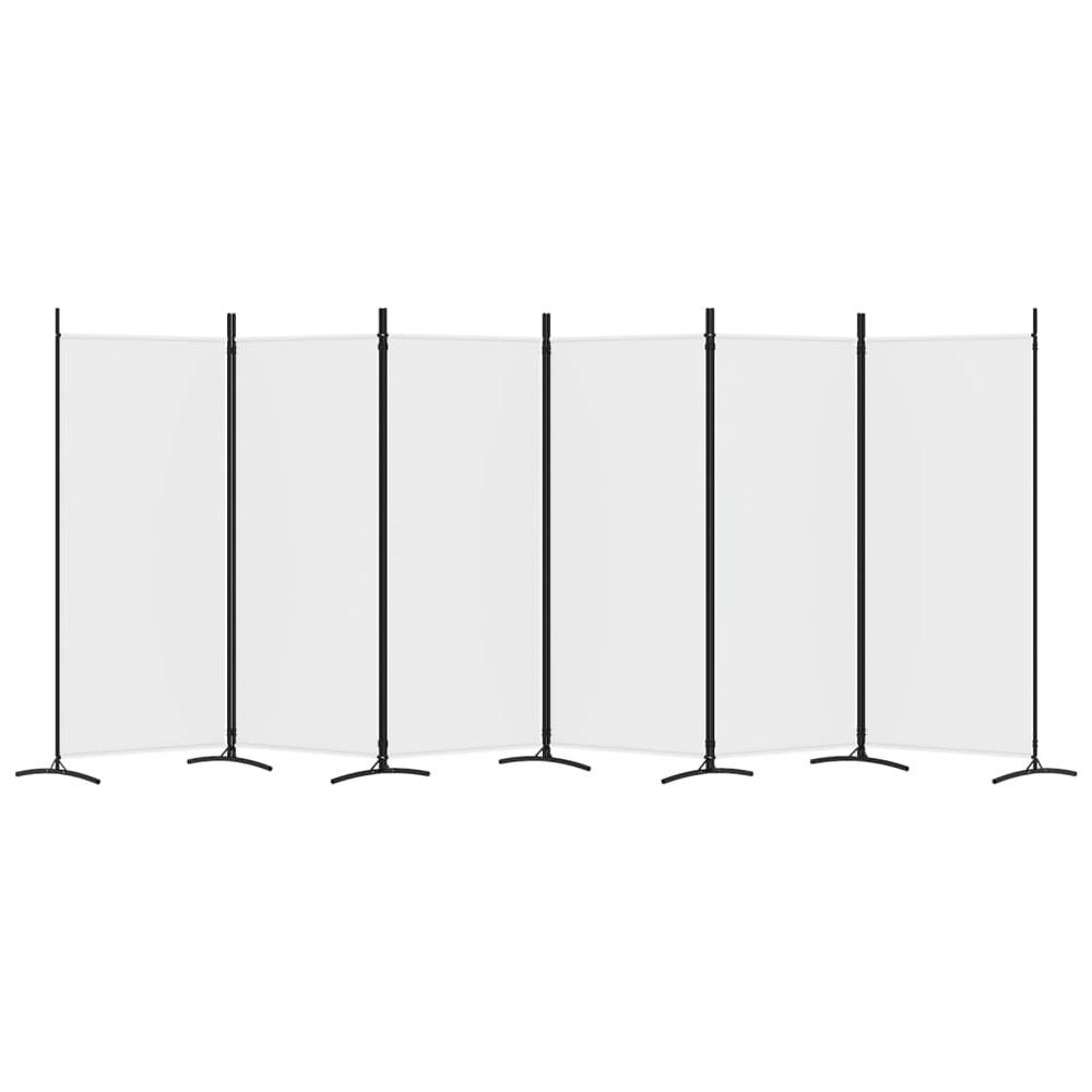 6-Panel Room Divider White 204.7"x70.9" Fabric. Picture 3