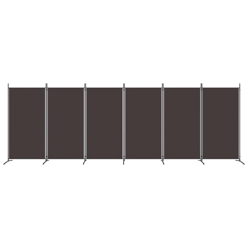 6-Panel Room Divider Brown 204.7"x70.9" Fabric. Picture 2