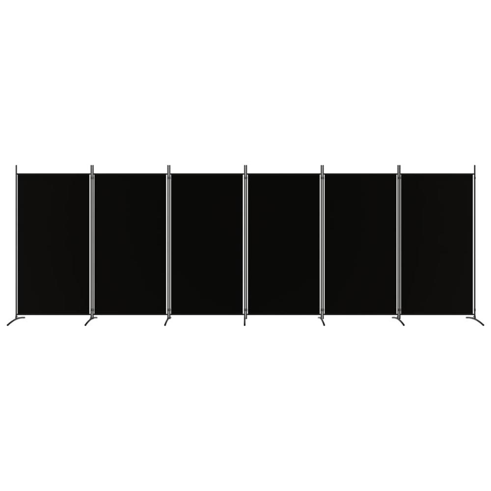 6-Panel Room Divider Black 204.7"x70.9" Fabric. Picture 2