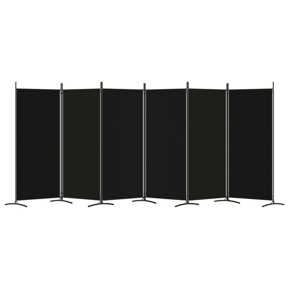 6-Panel Room Divider Black 204.7"x70.9" Fabric. Picture 3