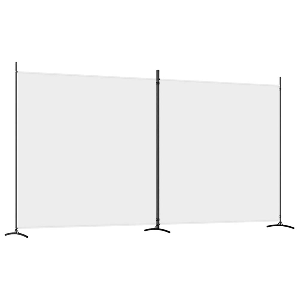 2-Panel Room Divider White 137"x70.9" Fabric. Picture 1