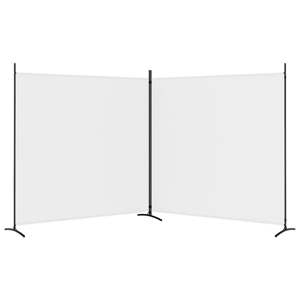 2-Panel Room Divider White 137"x70.9" Fabric. Picture 3