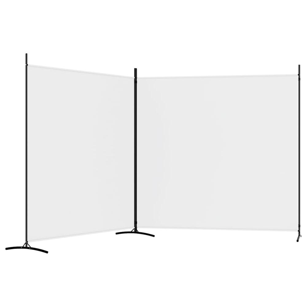 2-Panel Room Divider White 137"x70.9" Fabric. Picture 4