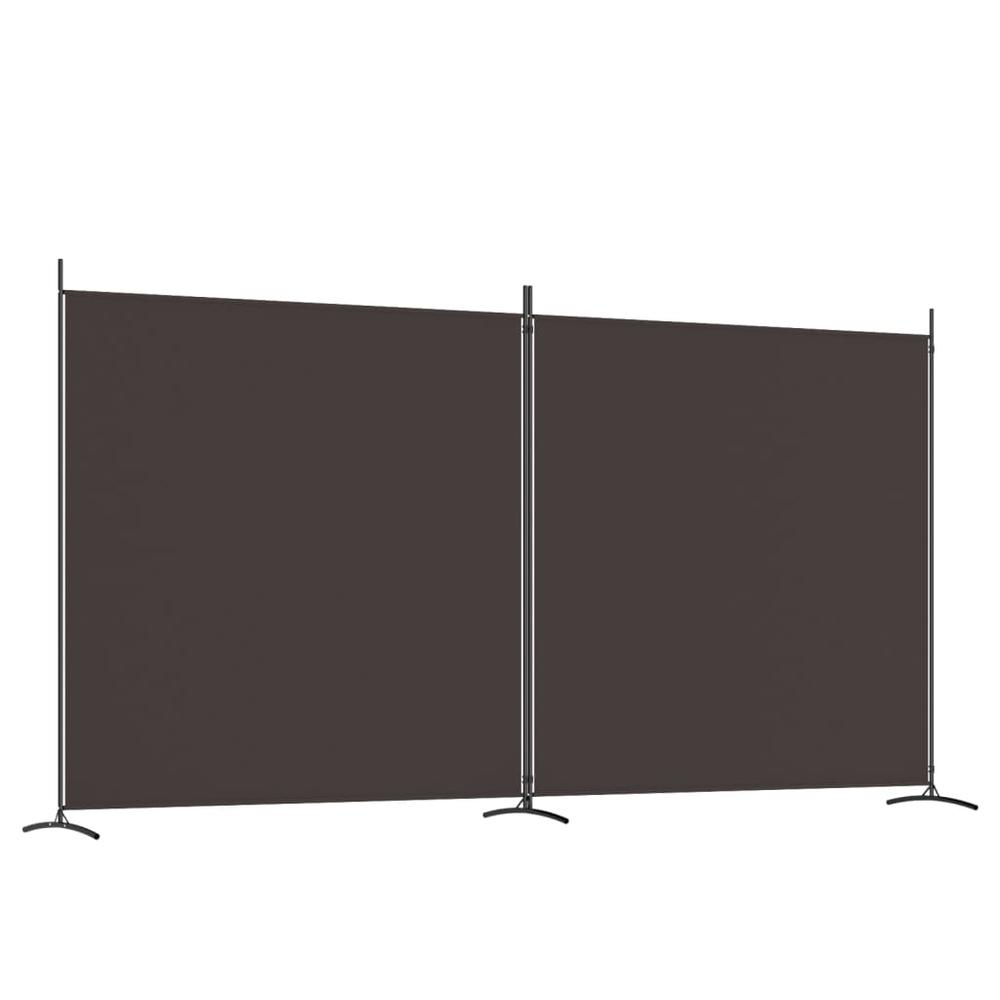 2-Panel Room Divider Brown 137"x70.9" Fabric. Picture 1
