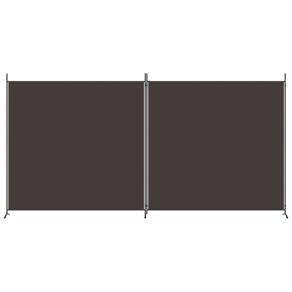 2-Panel Room Divider Brown 137"x70.9" Fabric. Picture 2