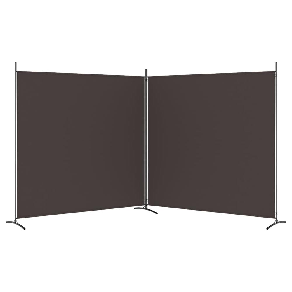 2-Panel Room Divider Brown 137"x70.9" Fabric. Picture 3