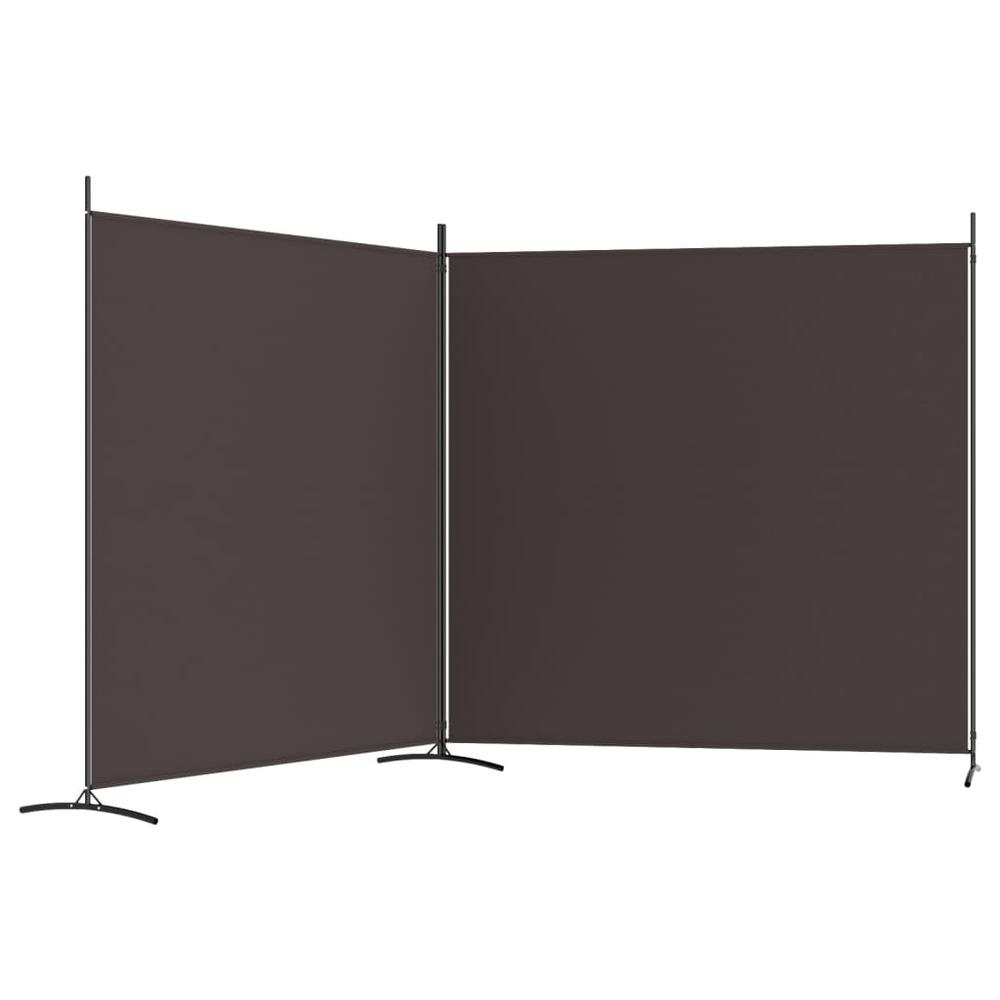 2-Panel Room Divider Brown 137"x70.9" Fabric. Picture 4