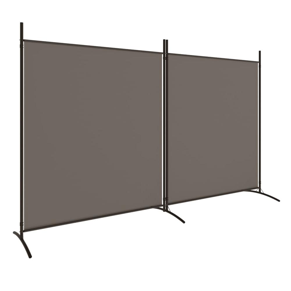 2-Panel Room Divider Anthracite 137"x70.9" Fabric. Picture 1