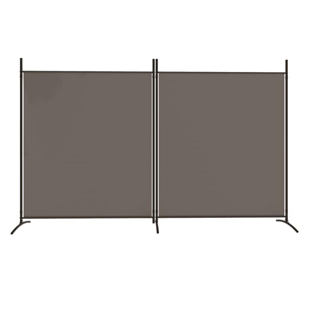 2-Panel Room Divider Anthracite 137"x70.9" Fabric. Picture 2