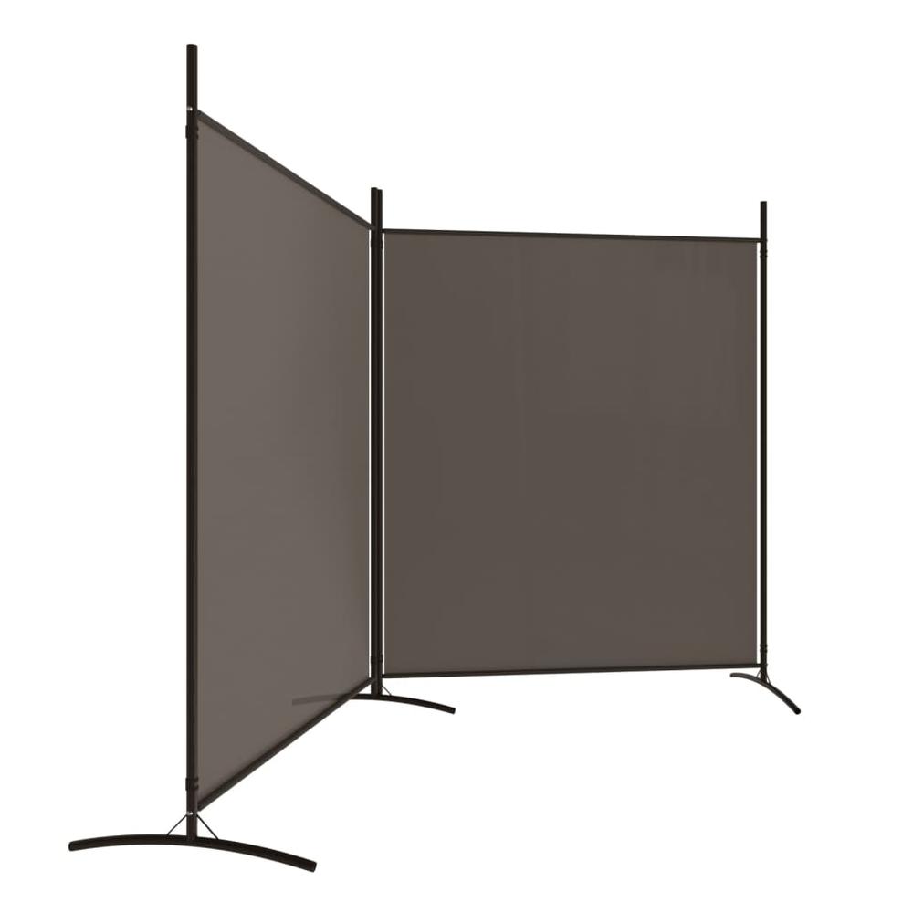 2-Panel Room Divider Anthracite 137"x70.9" Fabric. Picture 3
