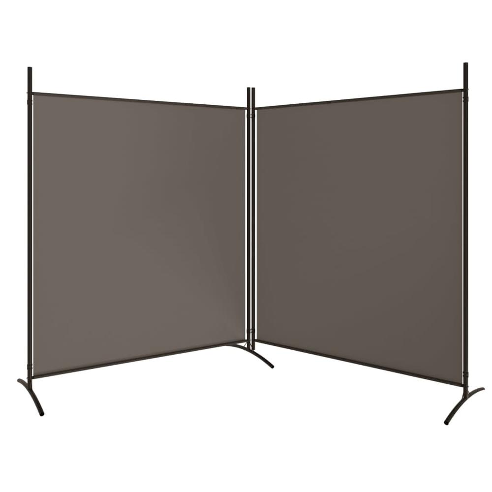 2-Panel Room Divider Anthracite 137"x70.9" Fabric. Picture 4