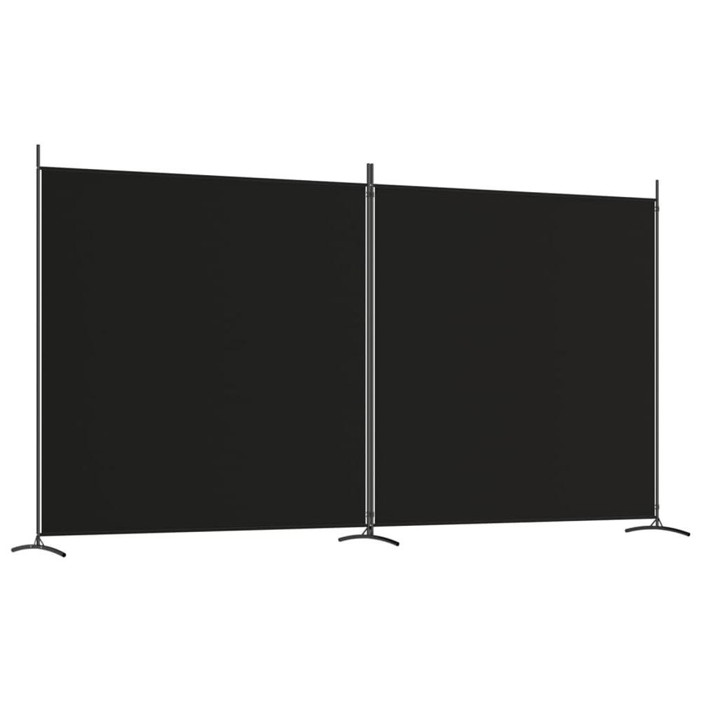 2-Panel Room Divider Black 137"x70.9" Fabric. Picture 1