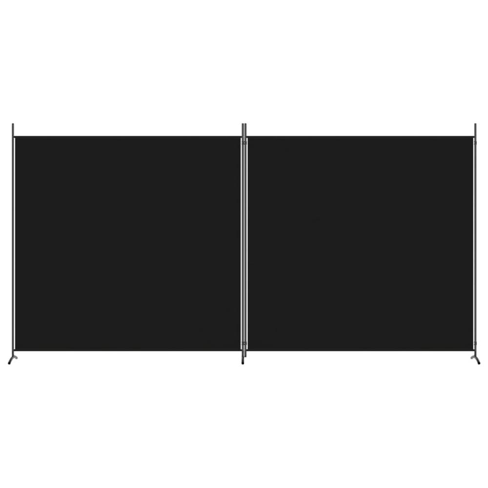 2-Panel Room Divider Black 137"x70.9" Fabric. Picture 2