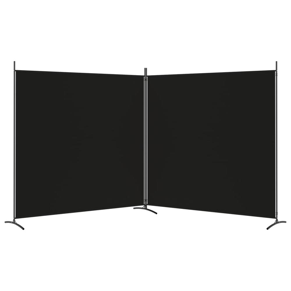 2-Panel Room Divider Black 137"x70.9" Fabric. Picture 3