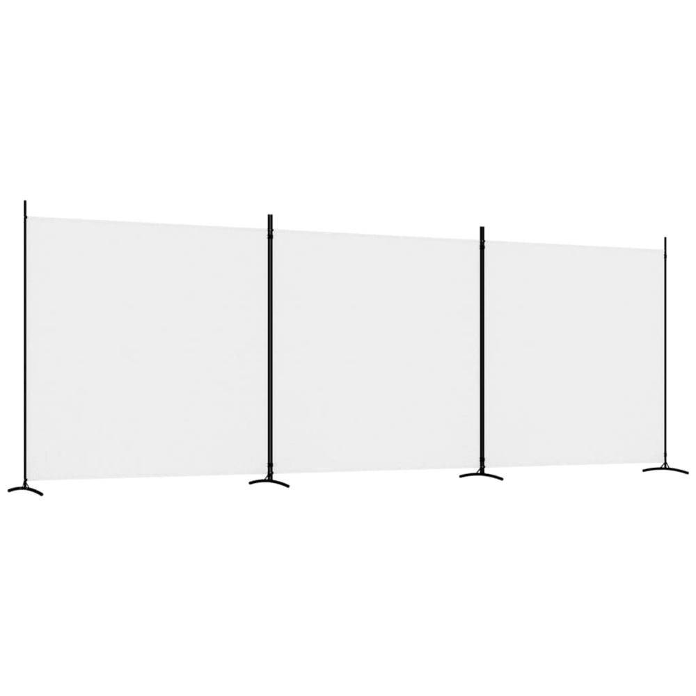 3-Panel Room Divider White 206.7"x70.9" Fabric. Picture 1