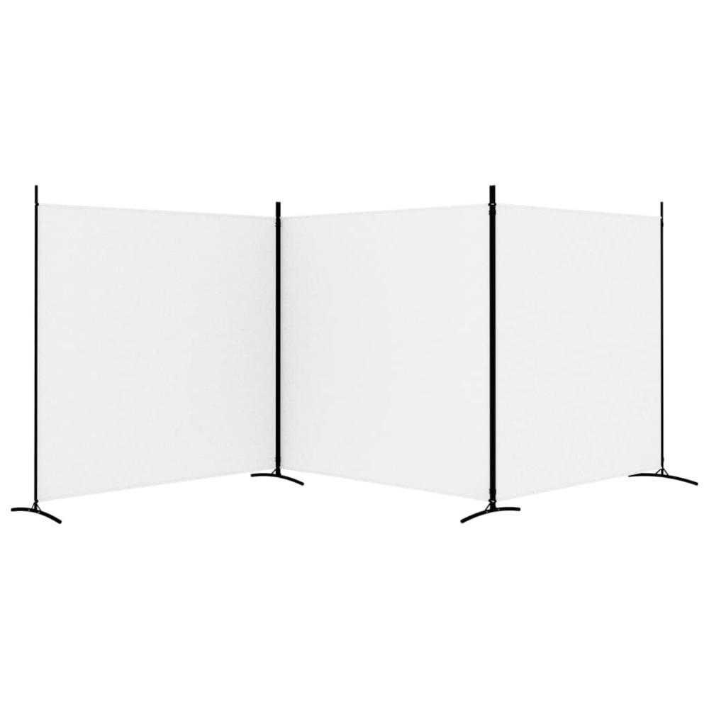 3-Panel Room Divider White 206.7"x70.9" Fabric. Picture 3
