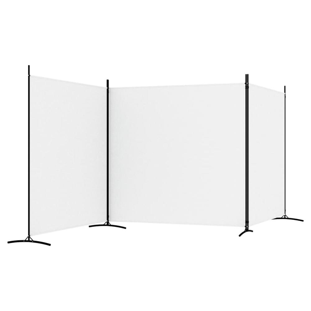 3-Panel Room Divider White 206.7"x70.9" Fabric. Picture 4