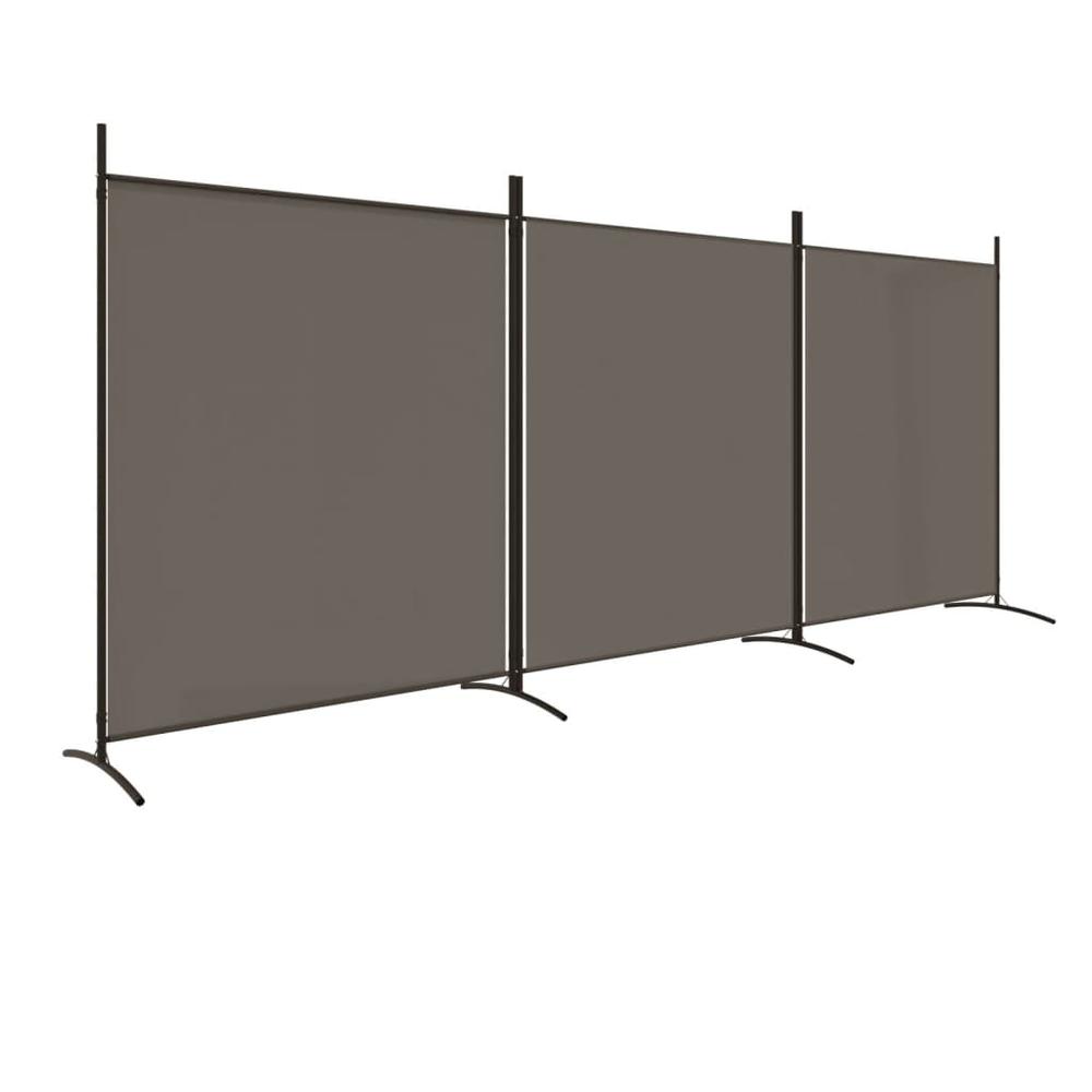 3-Panel Room Divider Anthracite 206.7"x70.9" Fabric. Picture 1