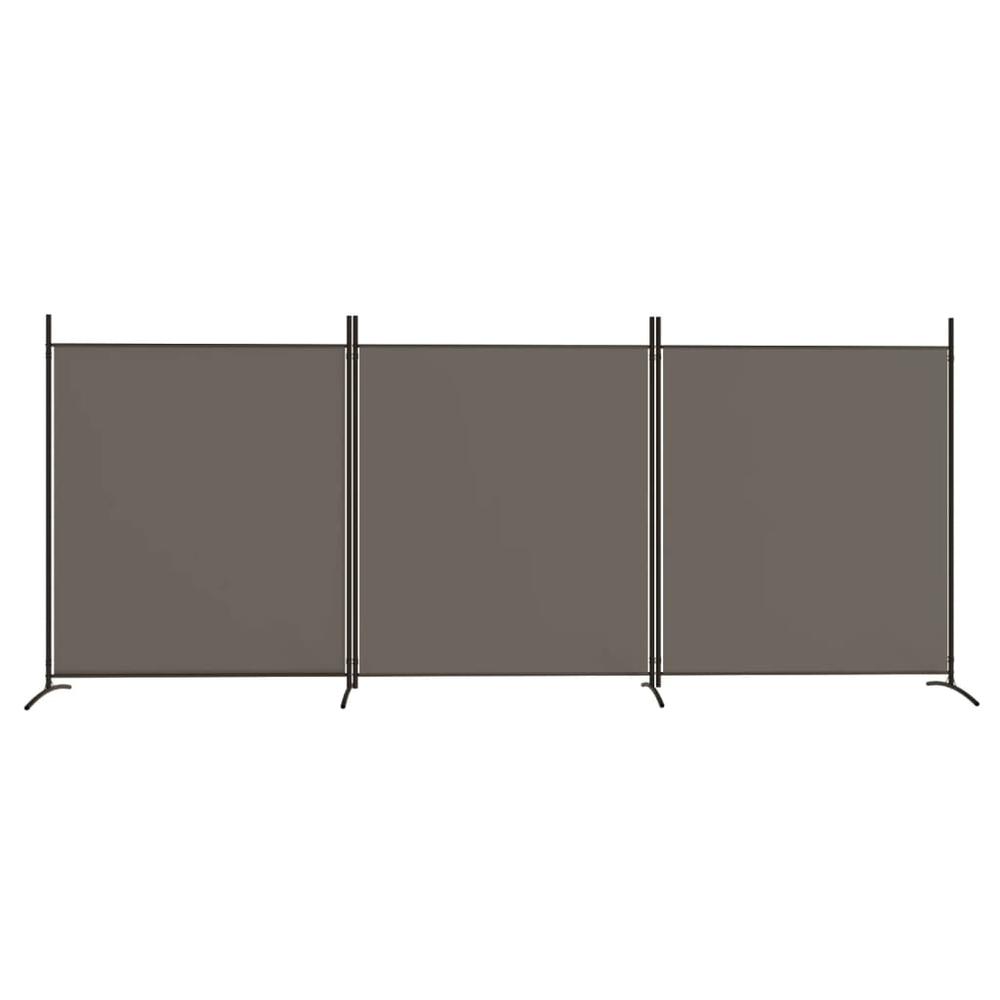 3-Panel Room Divider Anthracite 206.7"x70.9" Fabric. Picture 2