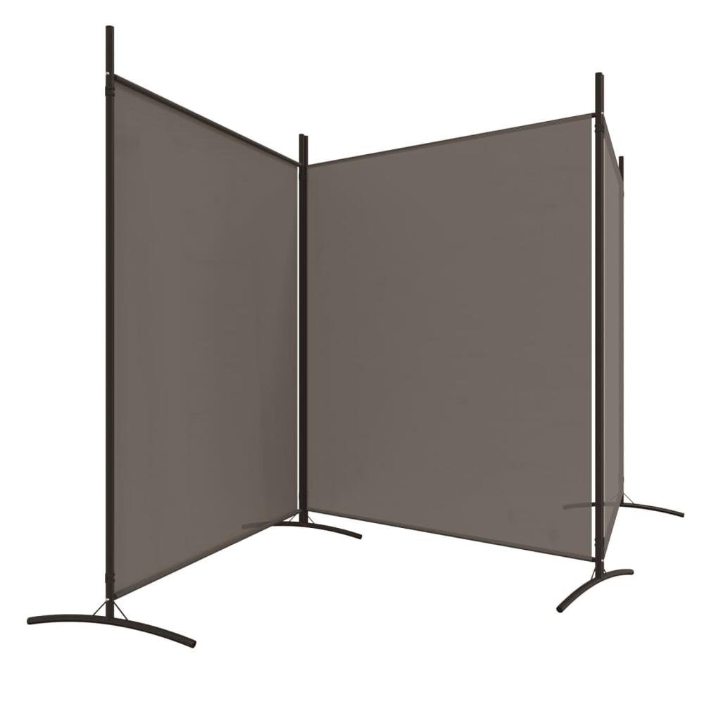 3-Panel Room Divider Anthracite 206.7"x70.9" Fabric. Picture 4