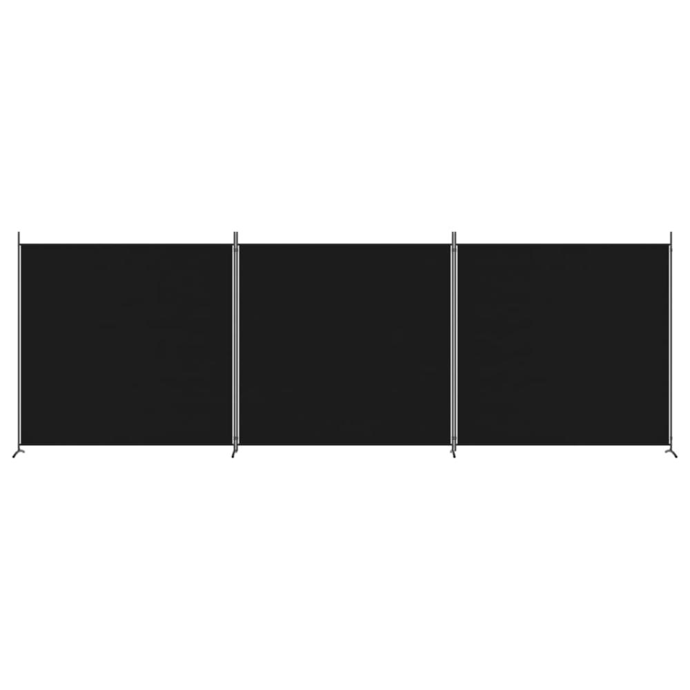 3-Panel Room Divider Black 206.7"x70.9" Fabric. Picture 2