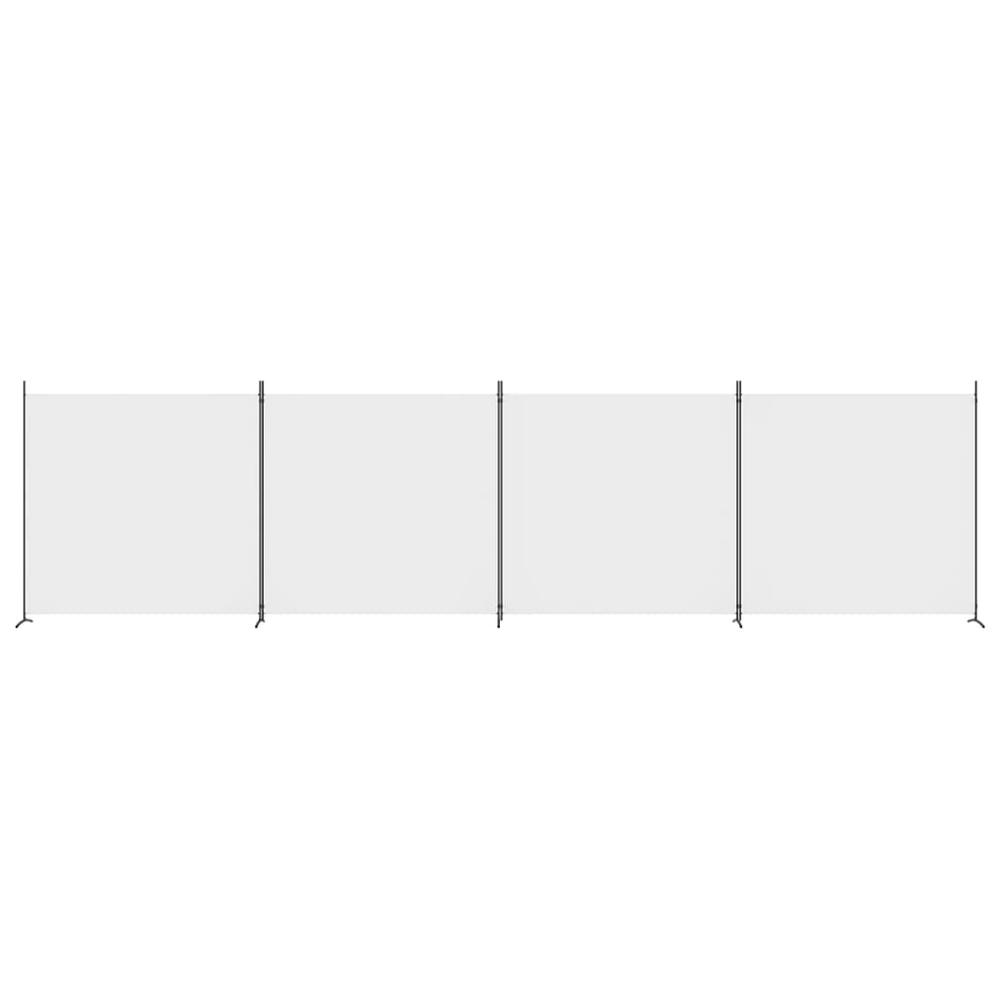 4-Panel Room Divider White 274.8"x70.9" Fabric. Picture 2