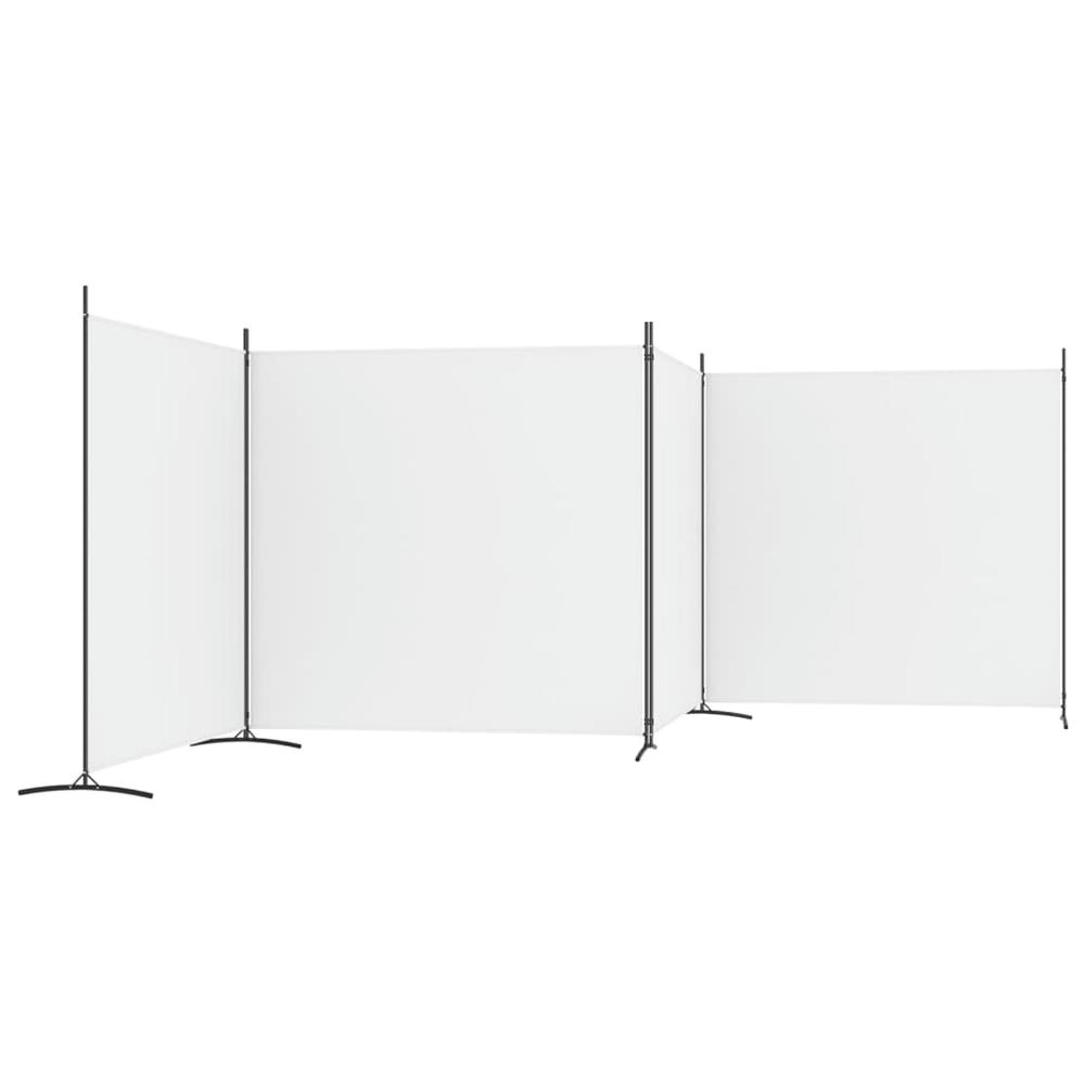 4-Panel Room Divider White 274.8"x70.9" Fabric. Picture 3
