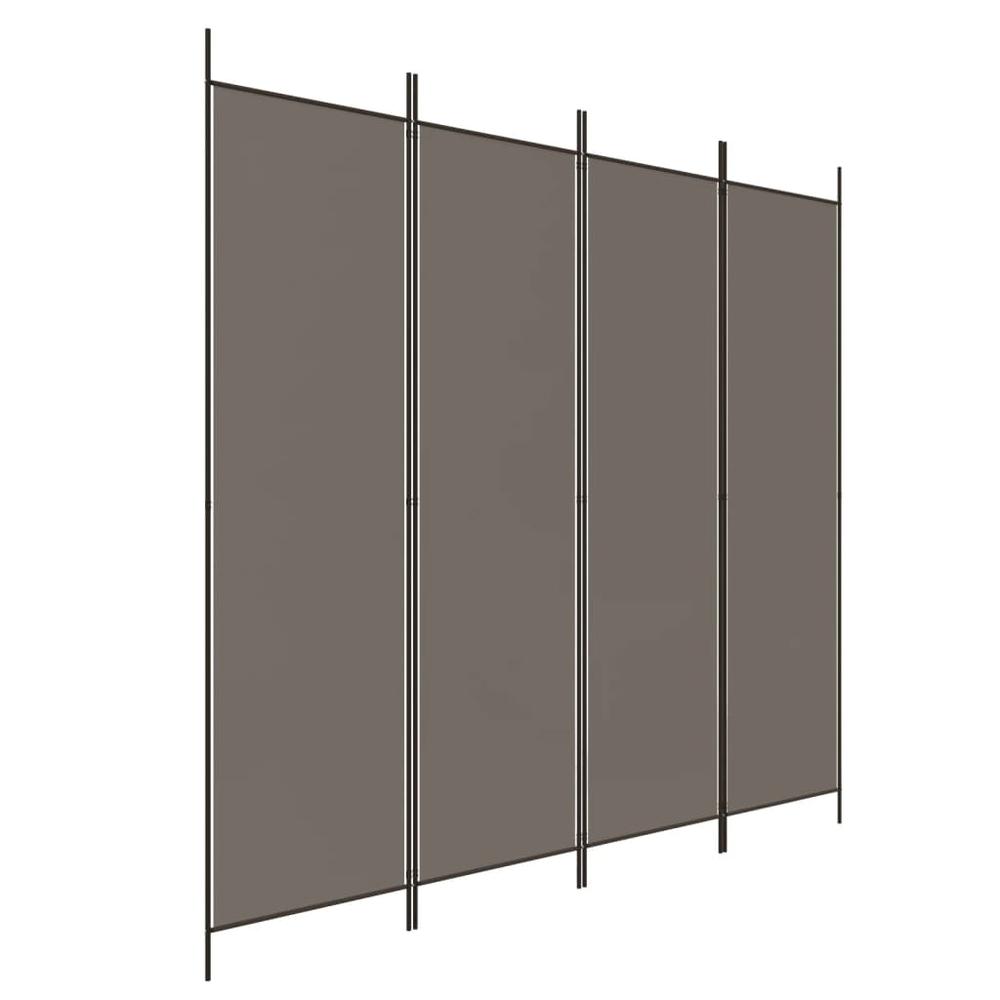 4-Panel Room Divider Anthracite 274.8"x70.9" Fabric. Picture 1