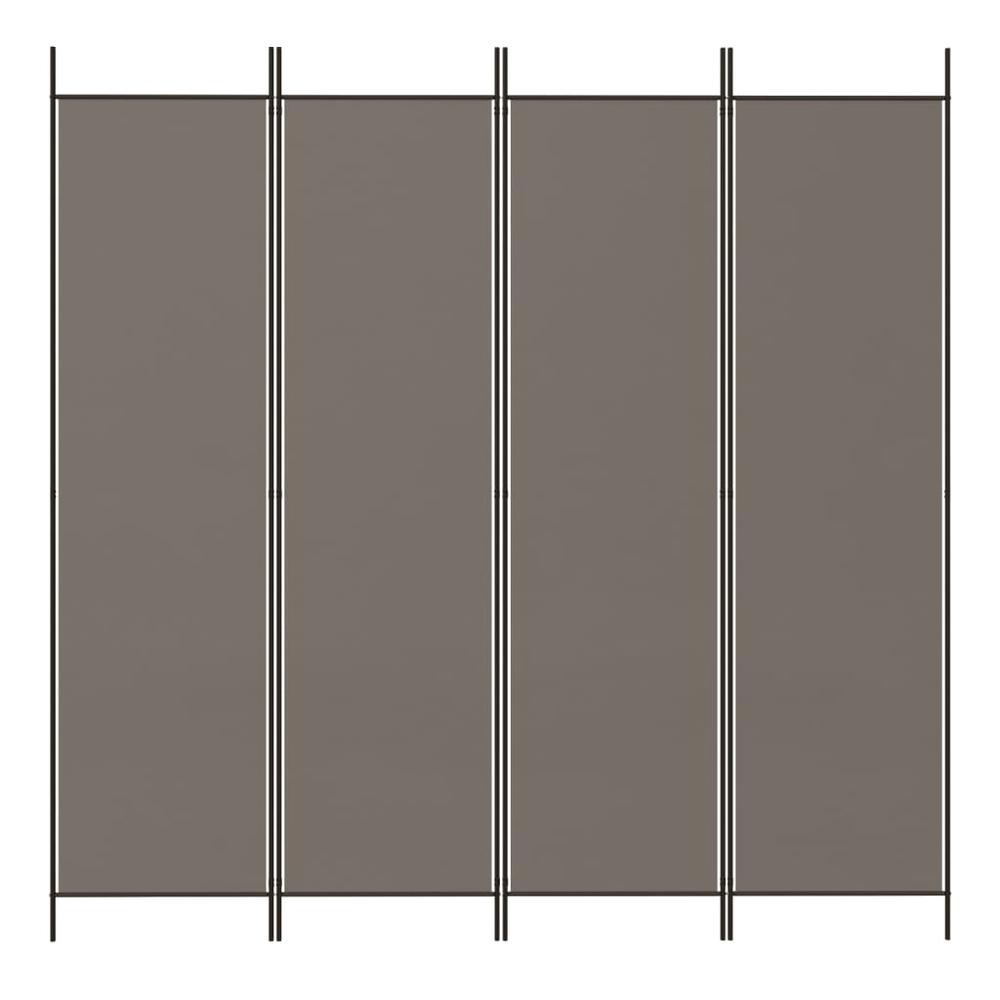 4-Panel Room Divider Anthracite 274.8"x70.9" Fabric. Picture 2