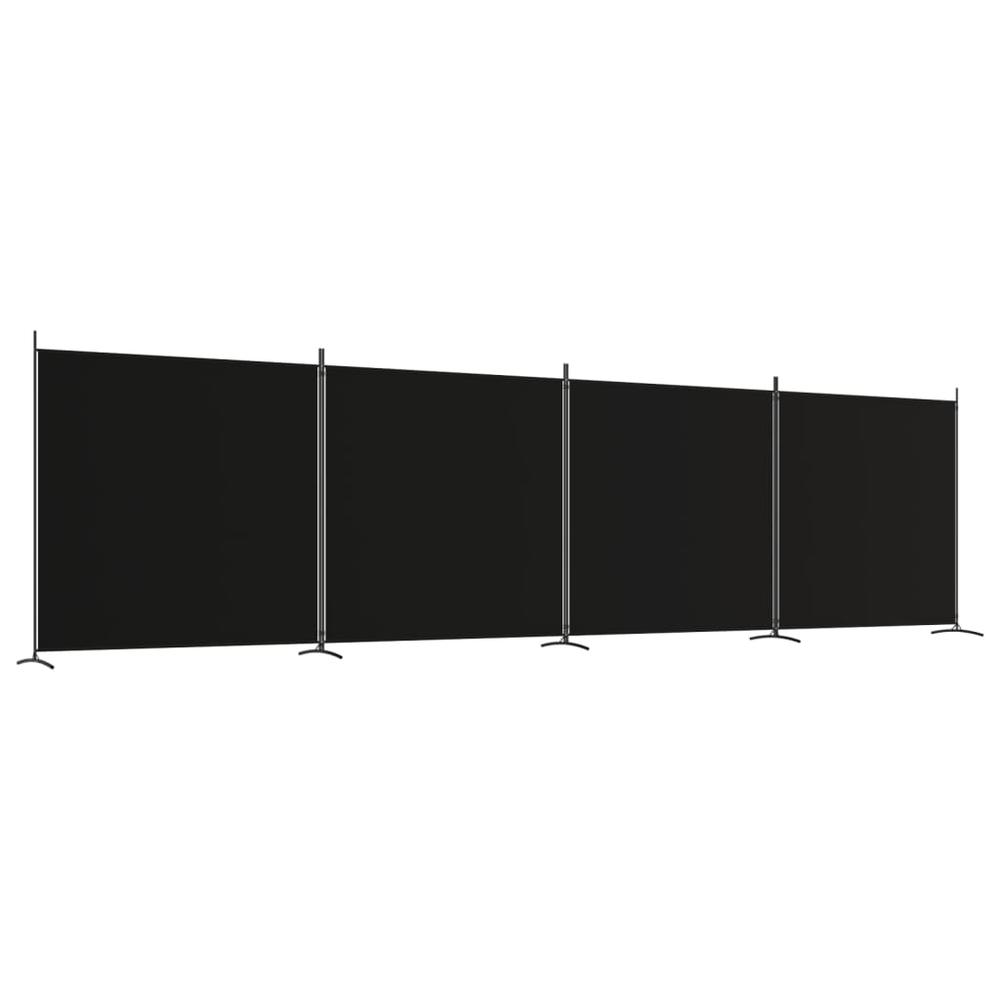 4-Panel Room Divider Black 274.8"x70.9" Fabric. Picture 1