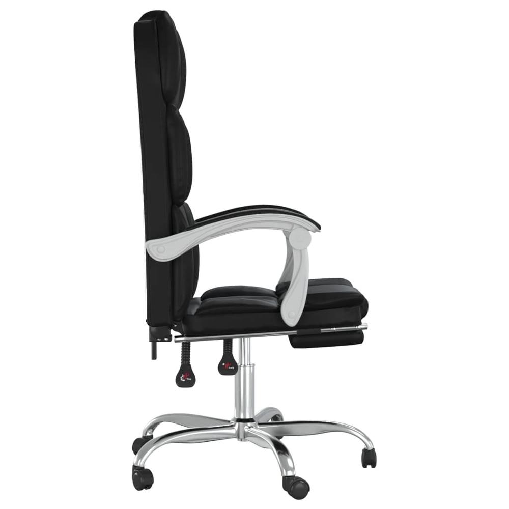 Reclining Office Chair Black Faux Leather. Picture 3