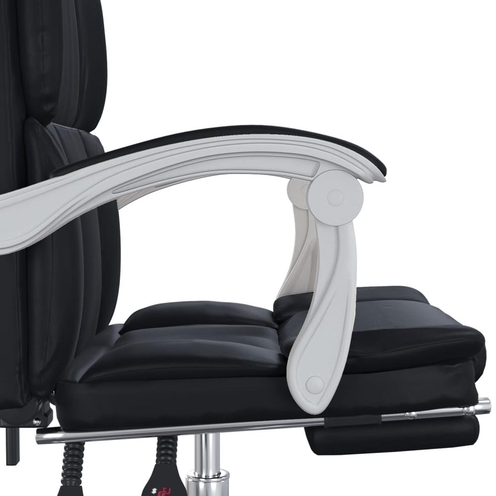 Reclining Office Chair Black Faux Leather. Picture 8