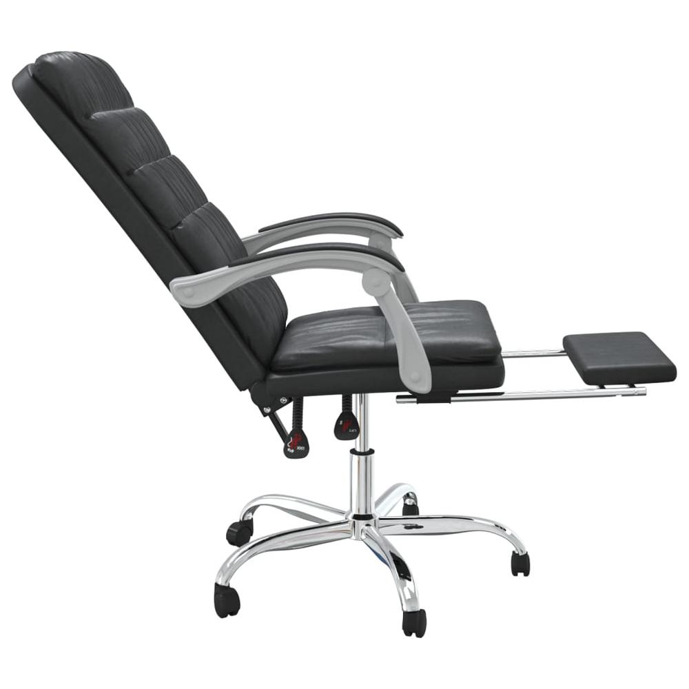 Reclining Office Chair Black Faux Leather. Picture 6