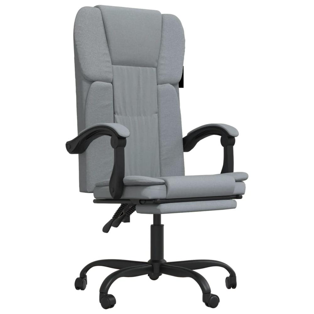 Reclining Office Chair Light Gray Fabric. Picture 1