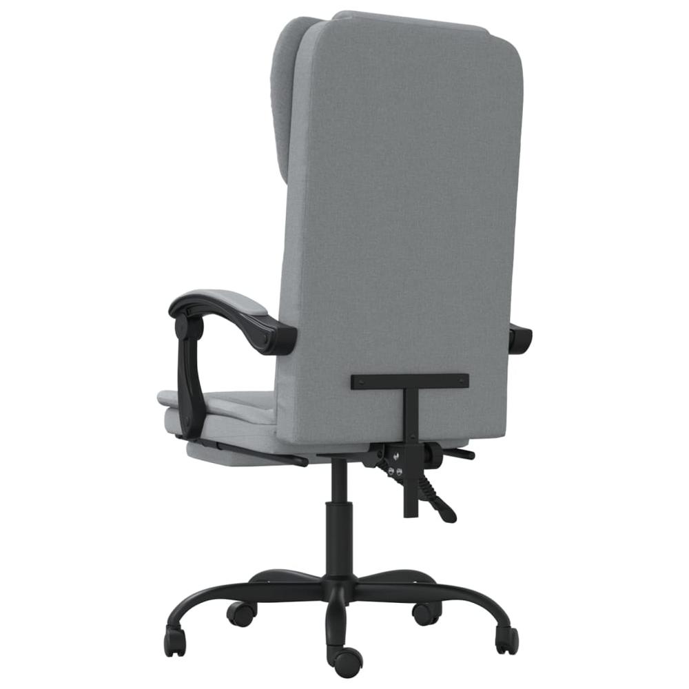 Reclining Office Chair Light Gray Fabric. Picture 4