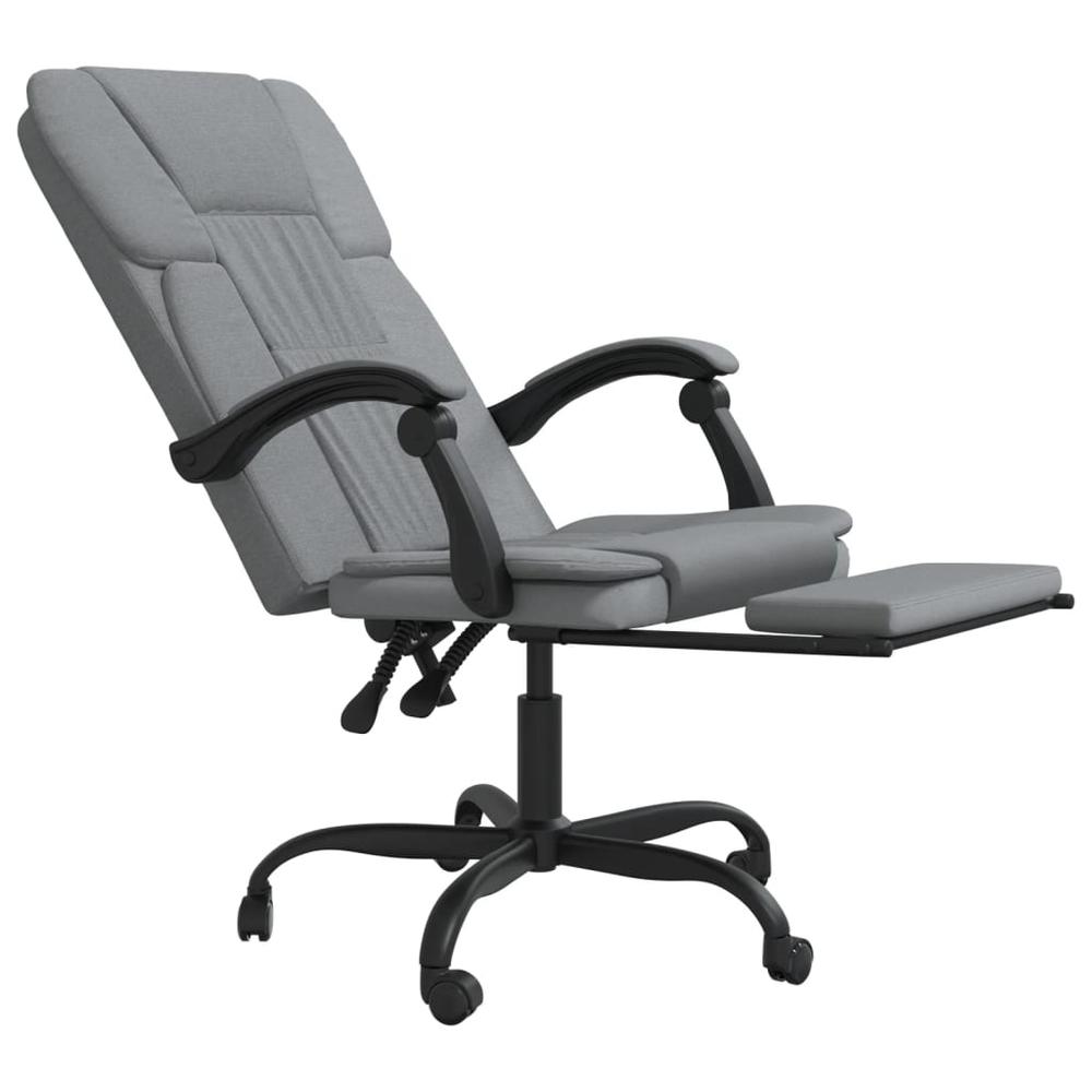 Reclining Office Chair Light Gray Fabric. Picture 5
