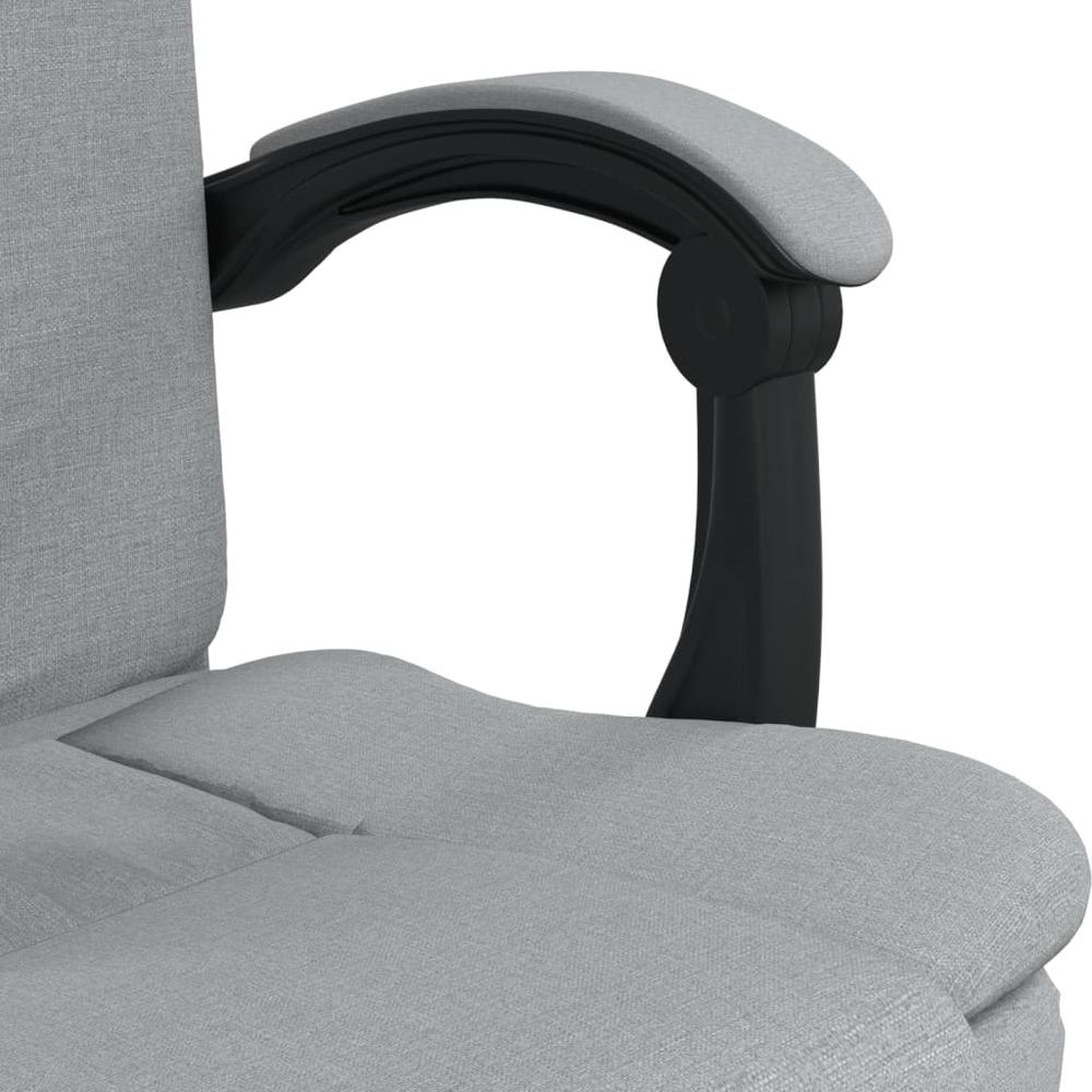 Reclining Office Chair Light Gray Fabric. Picture 8