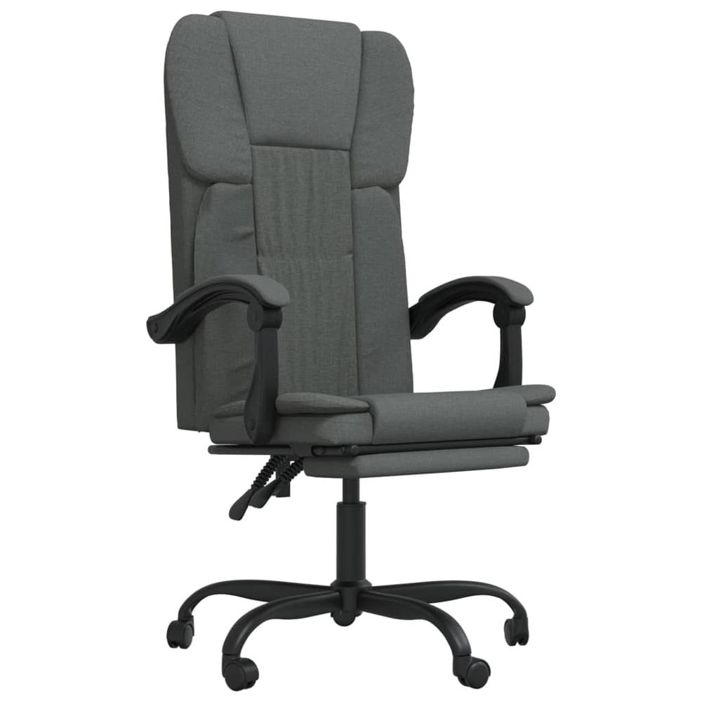 Reclining Office Chair Dark Gray Fabric. Picture 1