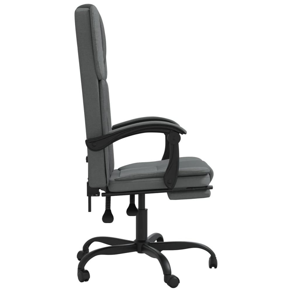 Reclining Office Chair Dark Gray Fabric. Picture 3