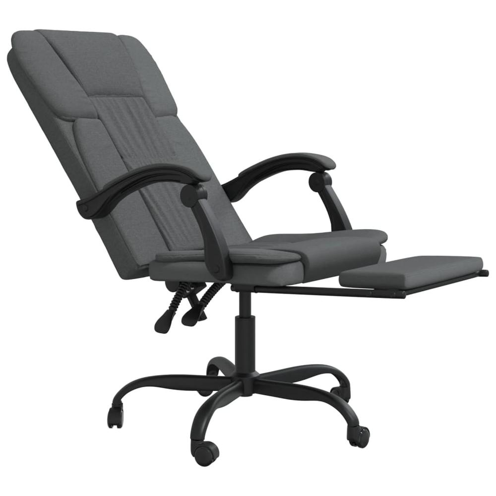 Reclining Office Chair Dark Gray Fabric. Picture 5