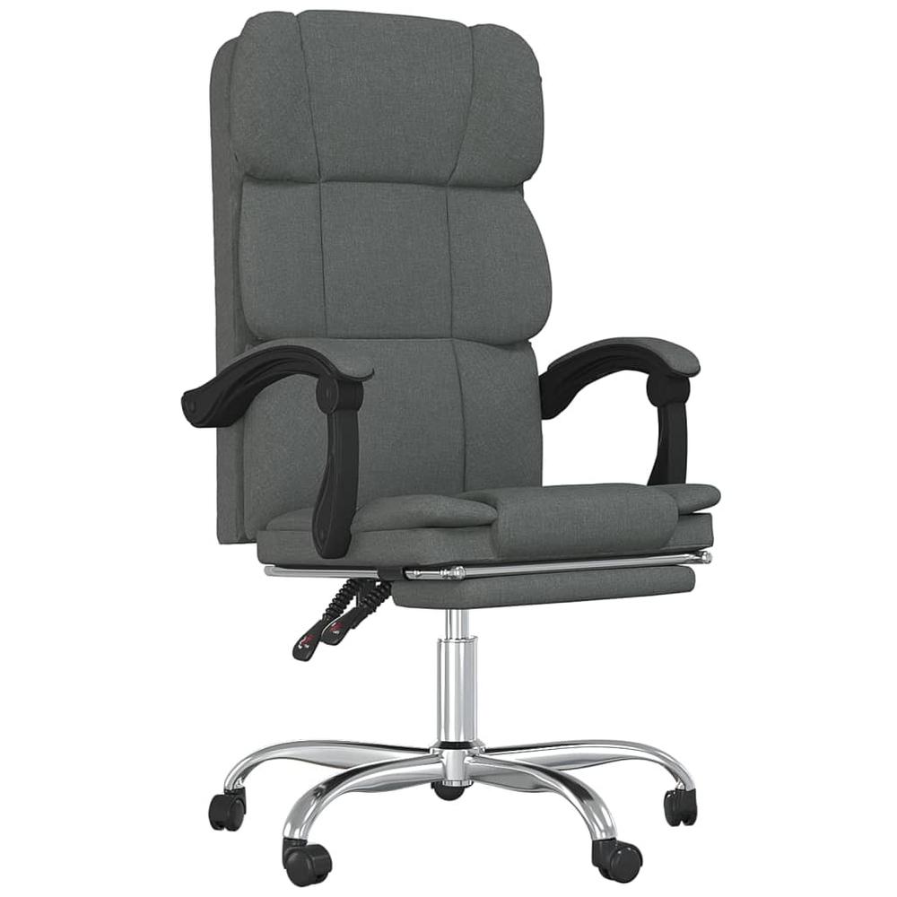 Reclining Office Chair Dark Gray Fabric. Picture 1